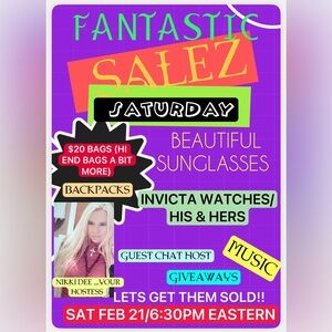 JOIN ME 4...BAGS $20/SHADES/INVICTA WATCHES $30/ MUSIC/GIVEAWAYS